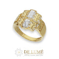 Anello Fantasia con lastre e contorni godronati in Oro 18 Carati 3,3g GDM001BB00GB890CBF1