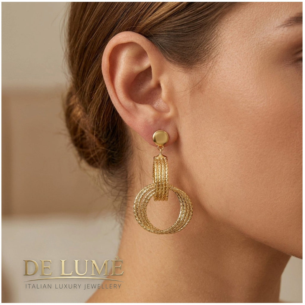 Orecchini a filo diamantato da Donna in Oro 18 Carati GDM001MB00OG12ABAOC