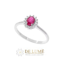 Anello in Oro Diamanti e Rubino ovale ANB 2573