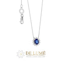 Girocollo in Oro Diamanti e Zaffiro blu ovale GLB1567