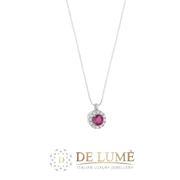 Collana con diamanti e rubino GLB1672