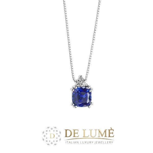 Collana Zaffiro, Diamante gioiello Comete Storia di Luce caratura 0,03 GLB 1512