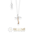 Collana croce bicolore in Oro e Diamanti GLB1558