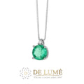 Collana in Oro Diamante e Smeraldo tondo GLB1382