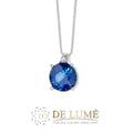 Collana in Oro Diamante e Zaffiro blu tondo GLB1388