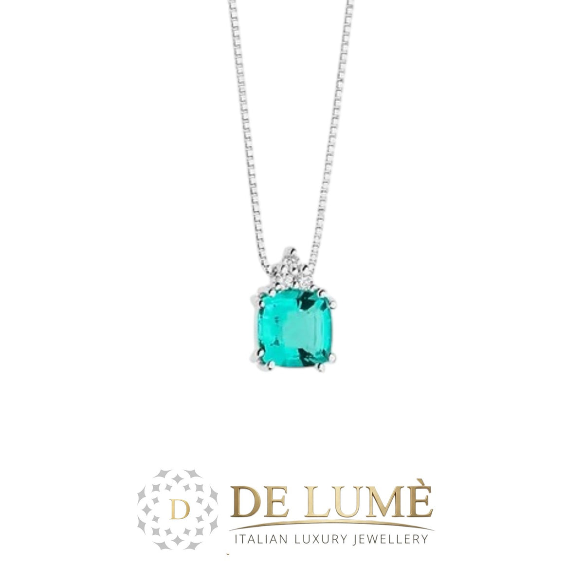 Girocollo in Oro Diamanti e Smeraldo Antico GLB1514